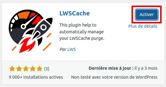 Comment activer le LWS Cache pour mon plugin Wordpress LWSCache ?