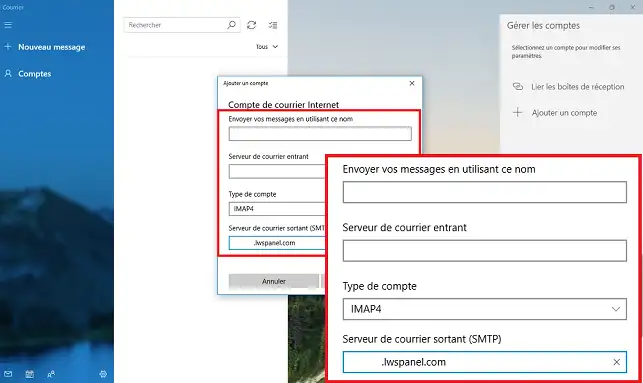 Comment configurer courrier sur windows 10 ?