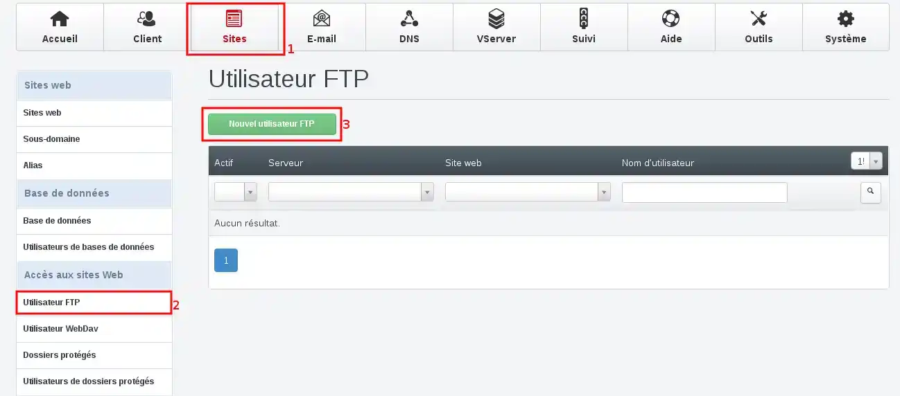 Comment créer un compte FTP sous ISPConfig ?